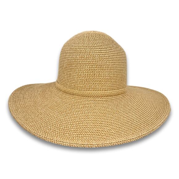 Tan Ultimate Sun Protection Women's Wide Brim Straw Summer Floppy Beach Bell Hat - Picture 1 of 6